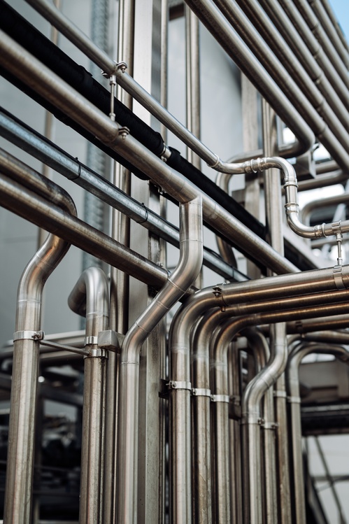 Industrial Pipework Factory Abstract