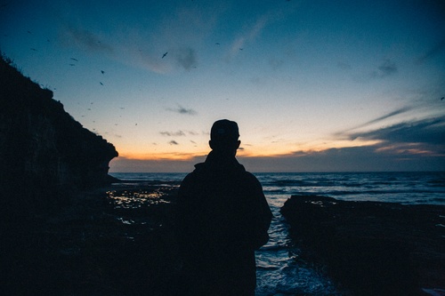 Sunset Muriwai Silhouette